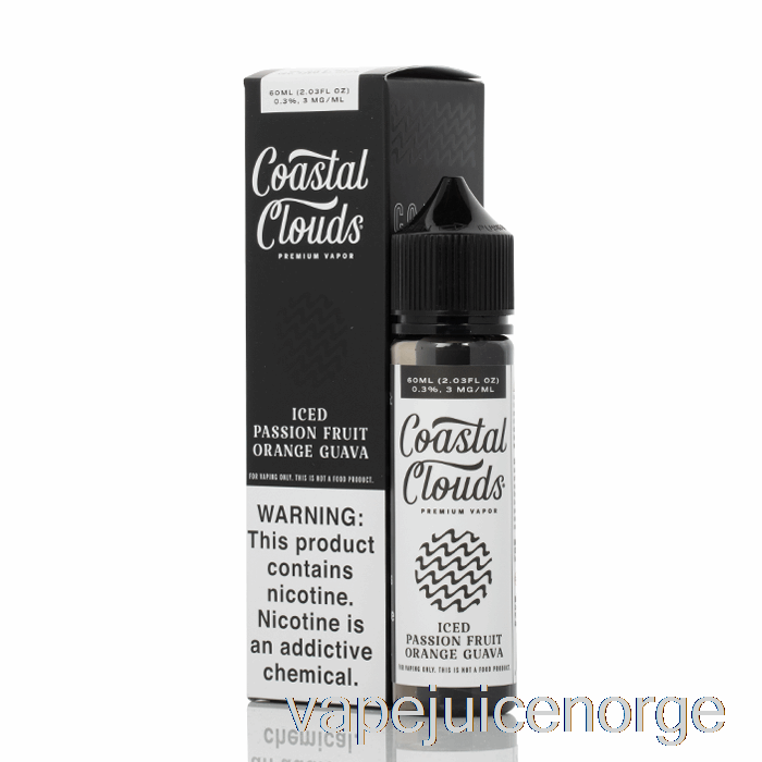 Vape Med Nikotin Iset Pasjonsfrukt Appelsin Guava - Coastal Clouds Co. - 60ml 6mg